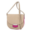 Shoulder Bag Small Bicolor Trotteur Crossbody Grey Grained Calfskin Leather