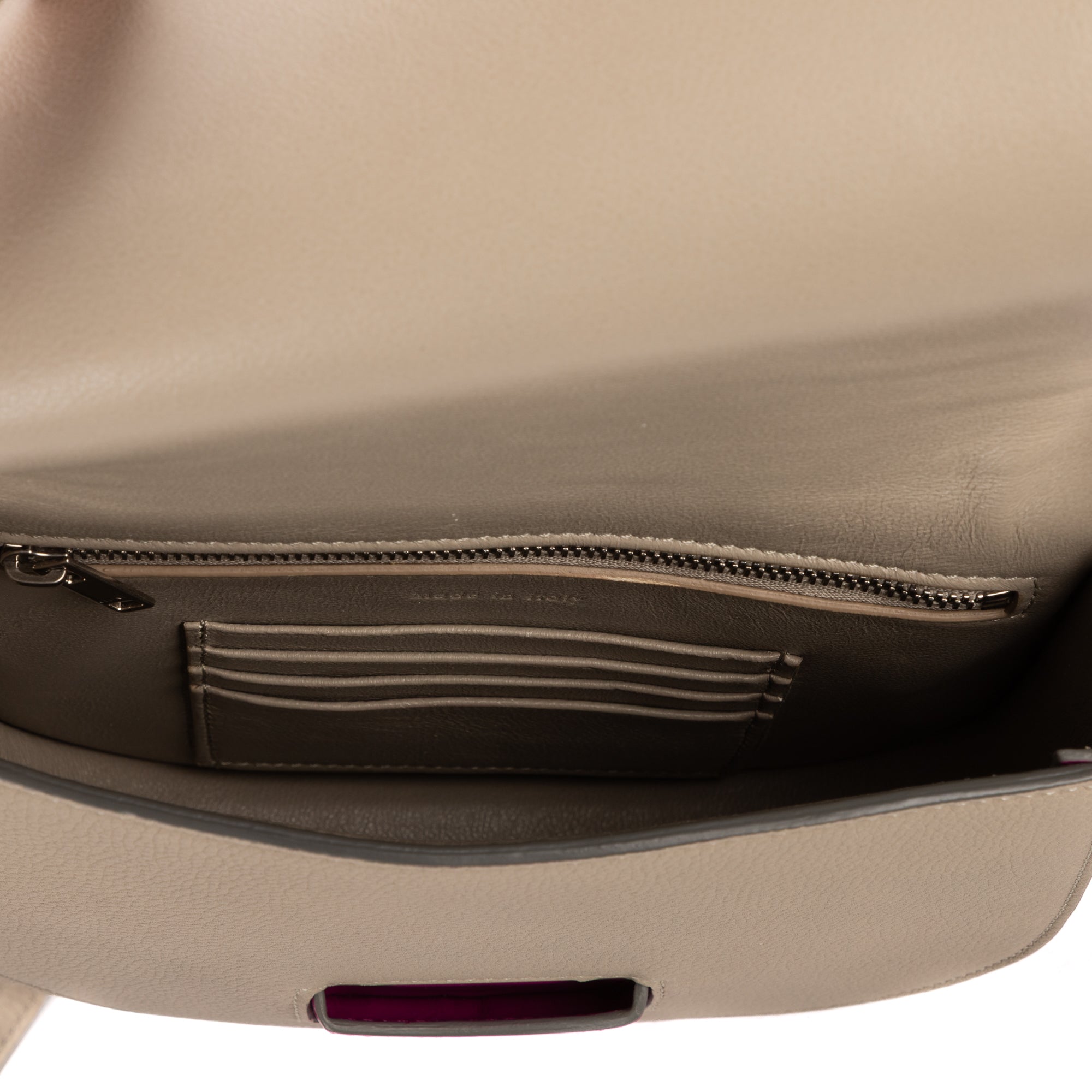 Shoulder Bag Small Bicolor Trotteur Crossbody Grey Grained Calfskin Leather