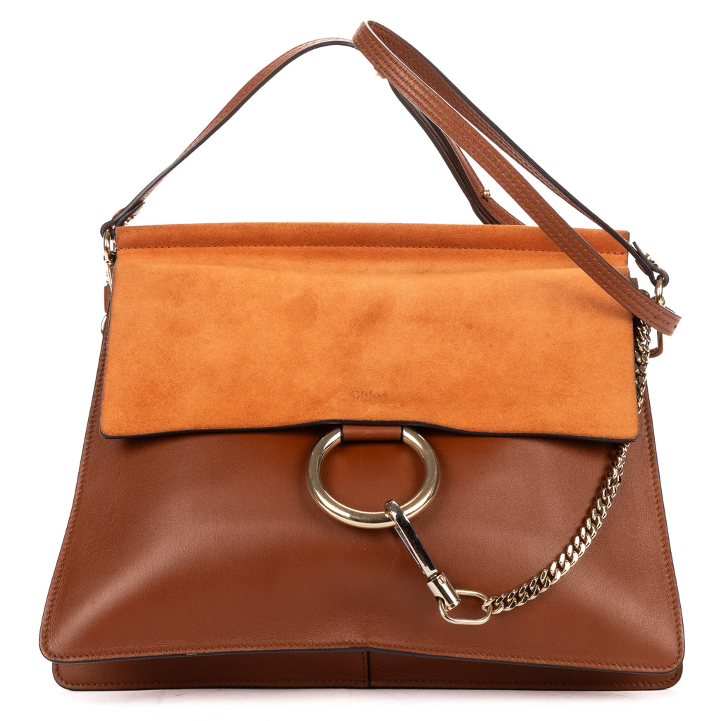 Shoulder Bag Medium Faye Bag Medium Brown Calfskin/Suede Leather