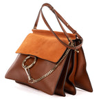 Shoulder Bag Medium Faye Bag Medium Brown Calfskin/Suede Leather