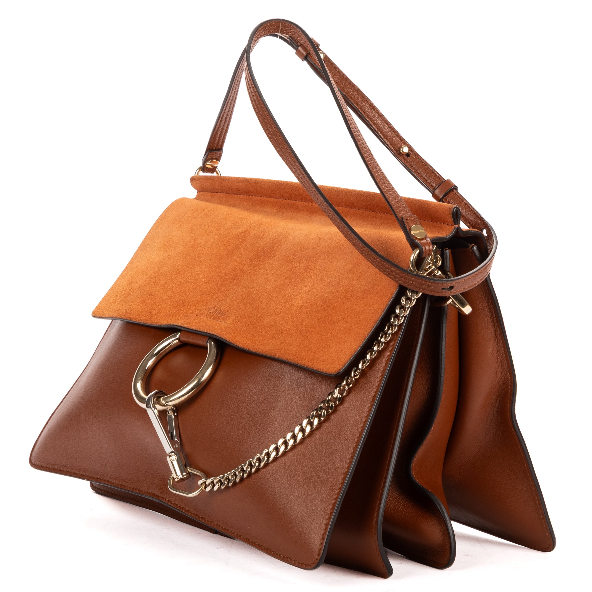 Shoulder Bag Medium Faye Bag Medium Brown Calfskin/Suede Leather