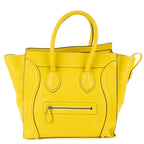 Shoulder Bag Mini Lugagge Bag Yellow Grained Calfskin Leather