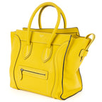 Shoulder Bag Mini Lugagge Bag Yellow Grained Calfskin Leather