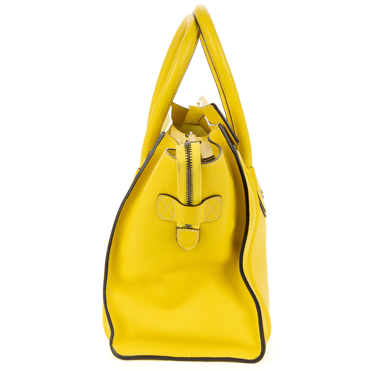 Shoulder Bag Mini Lugagge Bag Yellow Grained Calfskin Leather