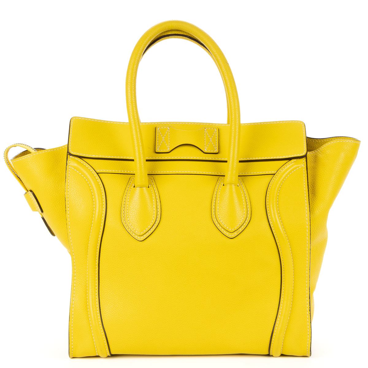 Shoulder Bag Mini Lugagge Bag Yellow Grained Calfskin Leather