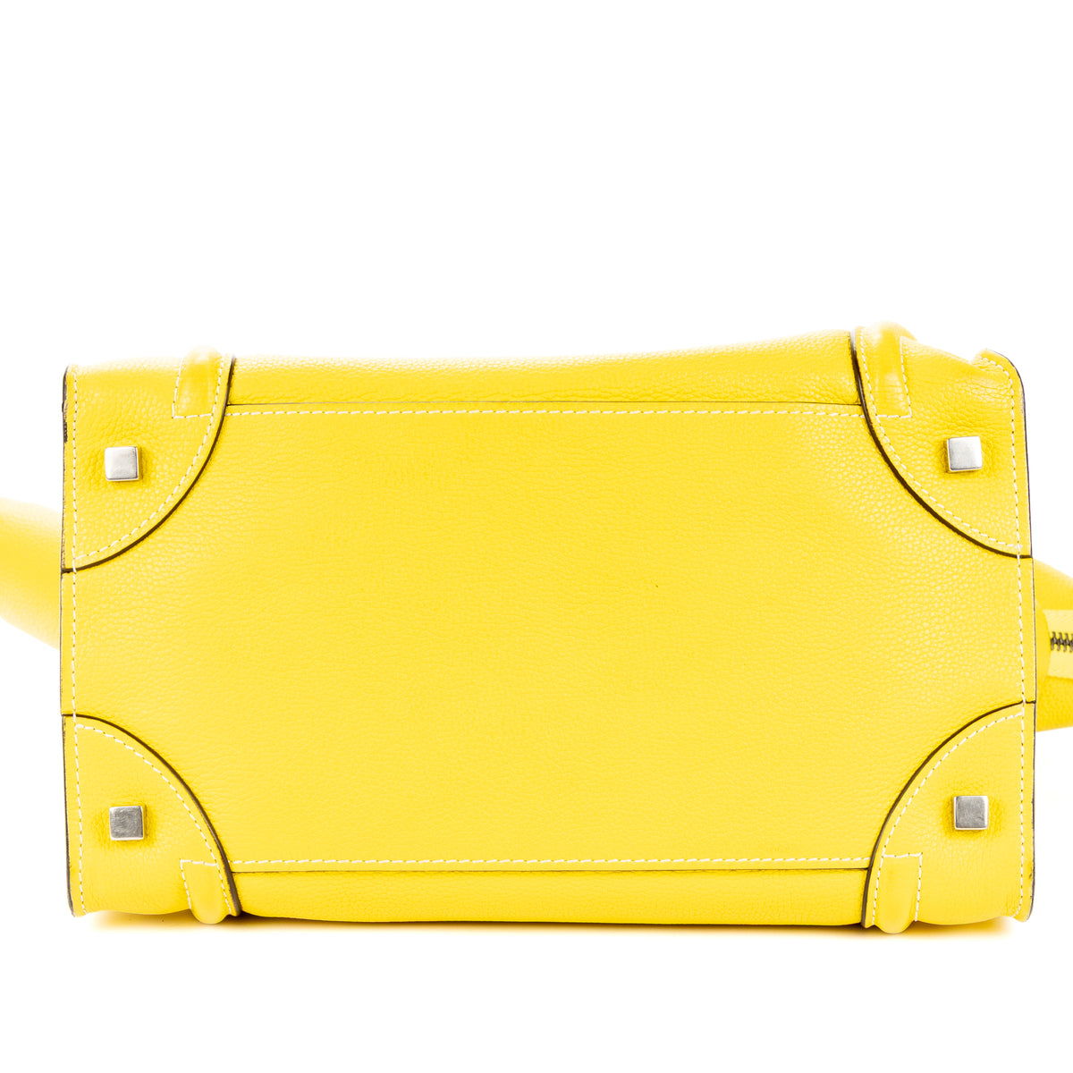 Shoulder Bag Mini Lugagge Bag Yellow Grained Calfskin Leather