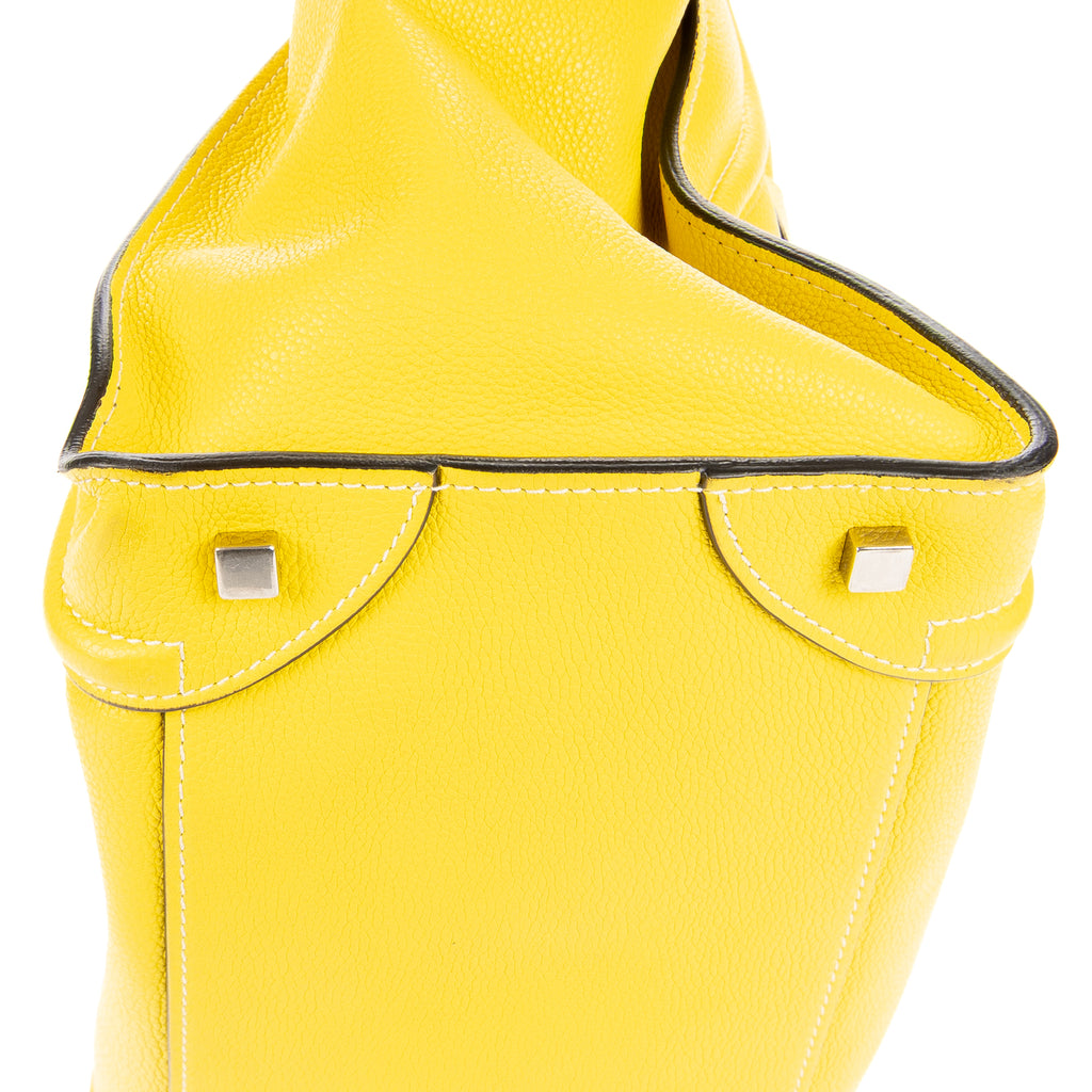 Shoulder Bag Mini Lugagge Bag Yellow Grained Calfskin Leather