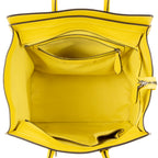 Shoulder Bag Mini Lugagge Bag Yellow Grained Calfskin Leather