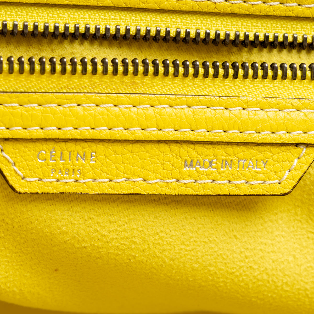 Shoulder Bag Mini Lugagge Bag Yellow Grained Calfskin Leather