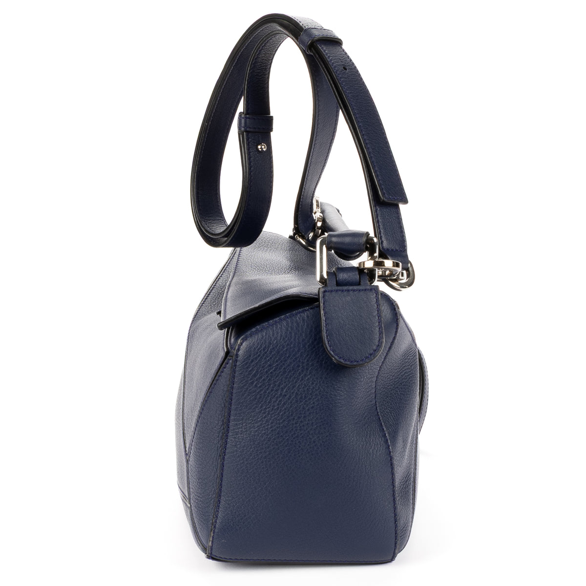 Shoulder Bag Small Puzzle Bag Small Navy Grained Calfskin Leather