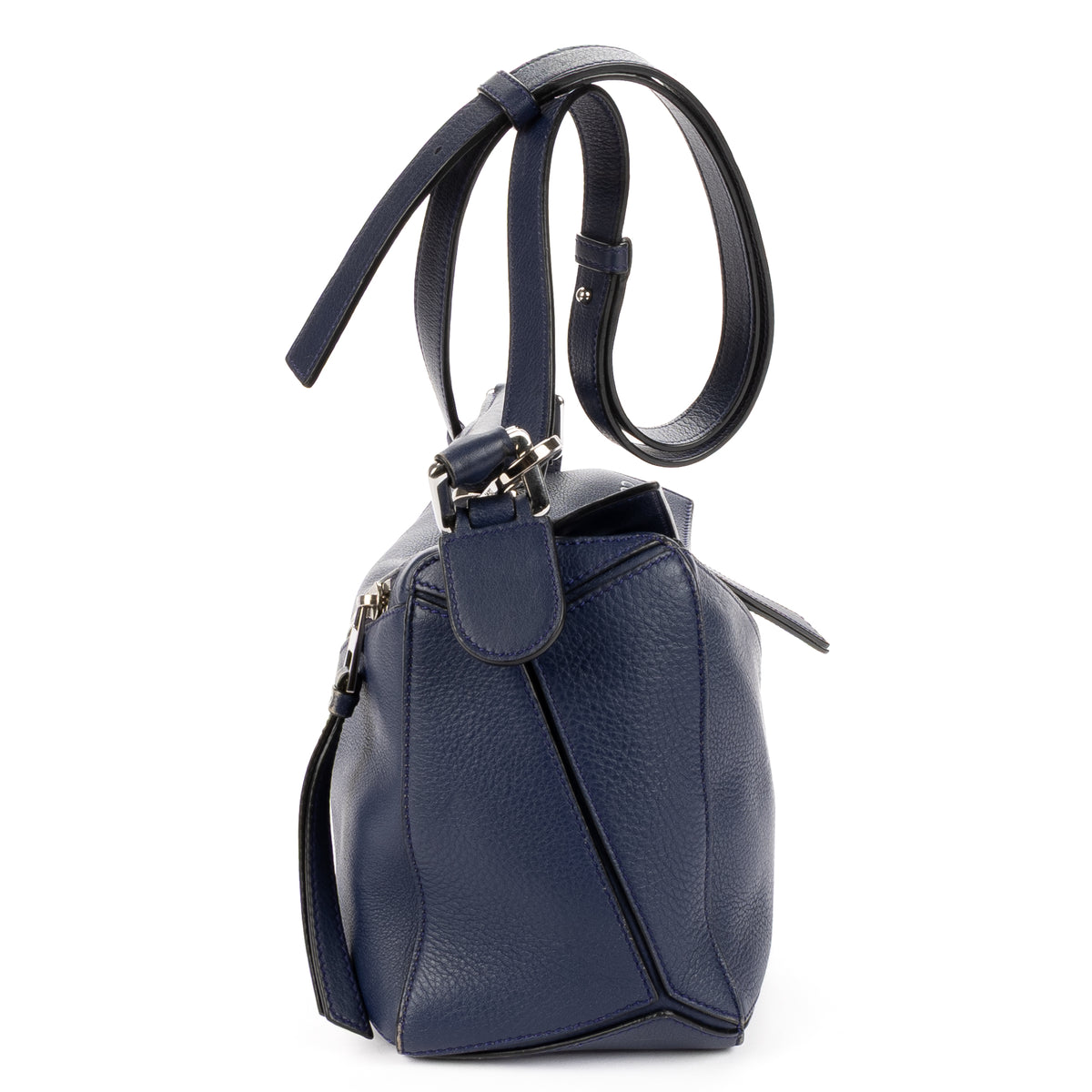 Shoulder Bag Small Puzzle Bag Small Navy Grained Calfskin Leather