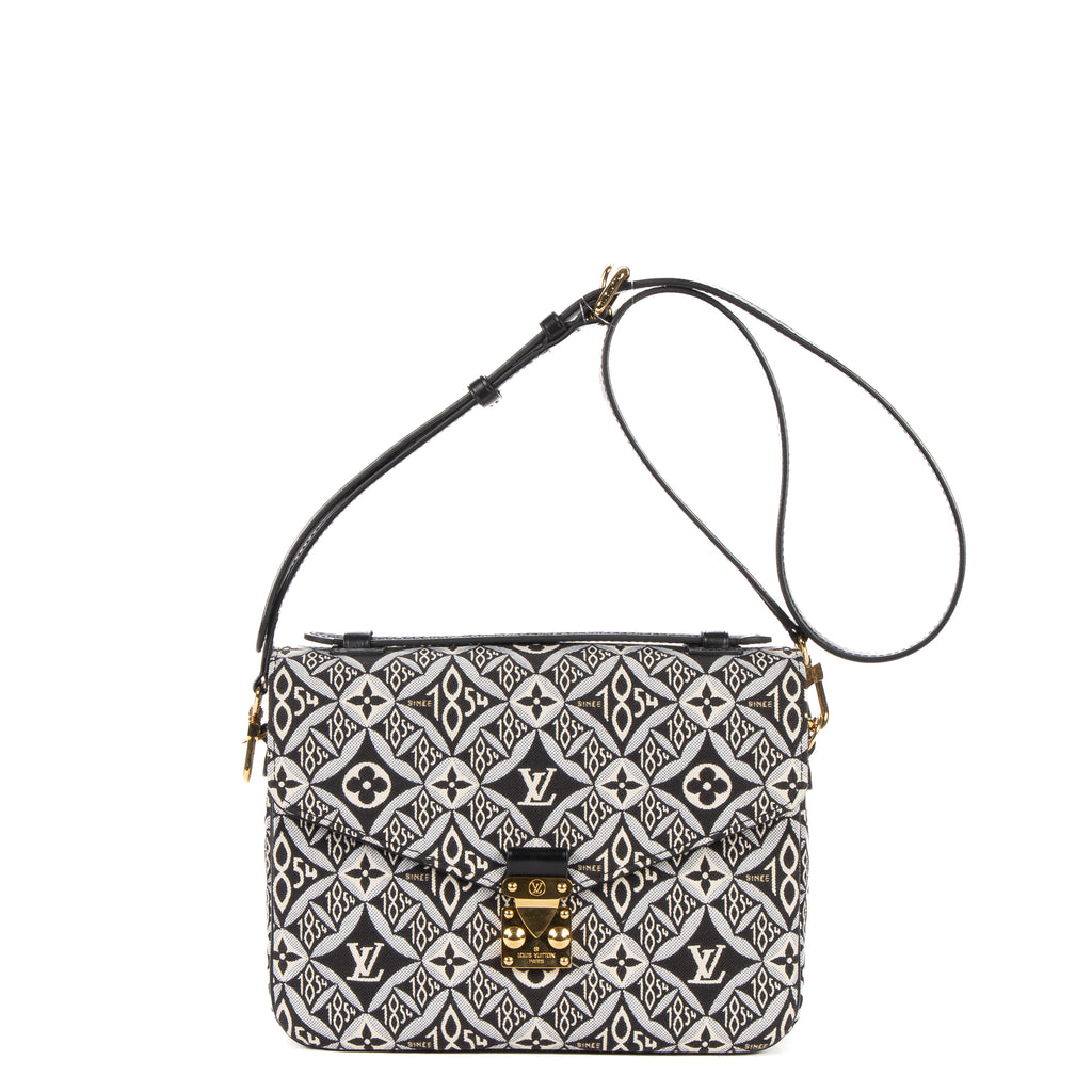 Shoulder Bag Ltd. Ed. 1854 Pochette Metis MM Black Jacquard Textile Canvas