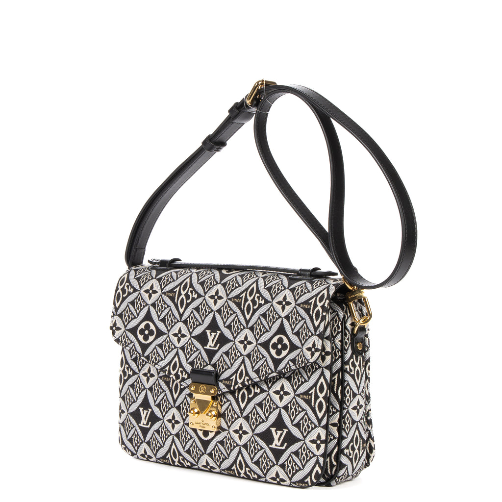 Shoulder Bag Ltd. Ed. 1854 Pochette Metis MM Black Jacquard Textile Canvas