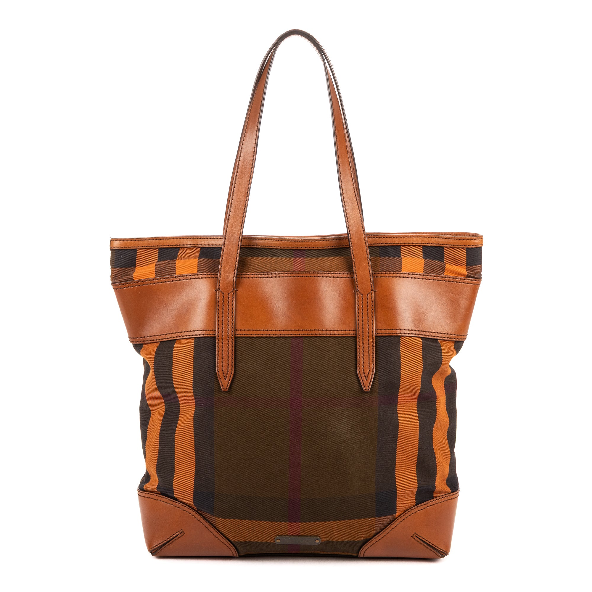 Handbag Tote Caramel Brown Canvas with leather trim