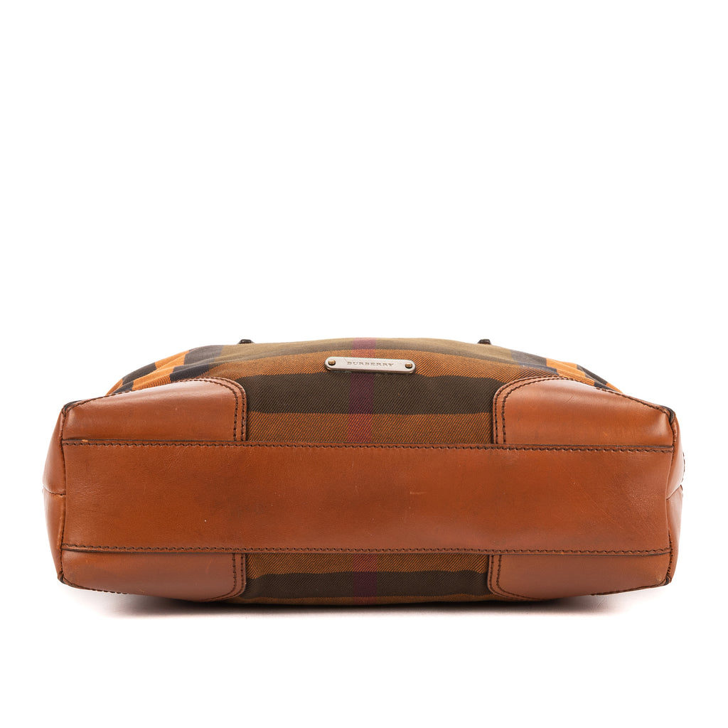 Handbag Tote Caramel Brown Canvas with leather trim