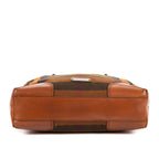Handbag Tote Caramel Brown Canvas with leather trim