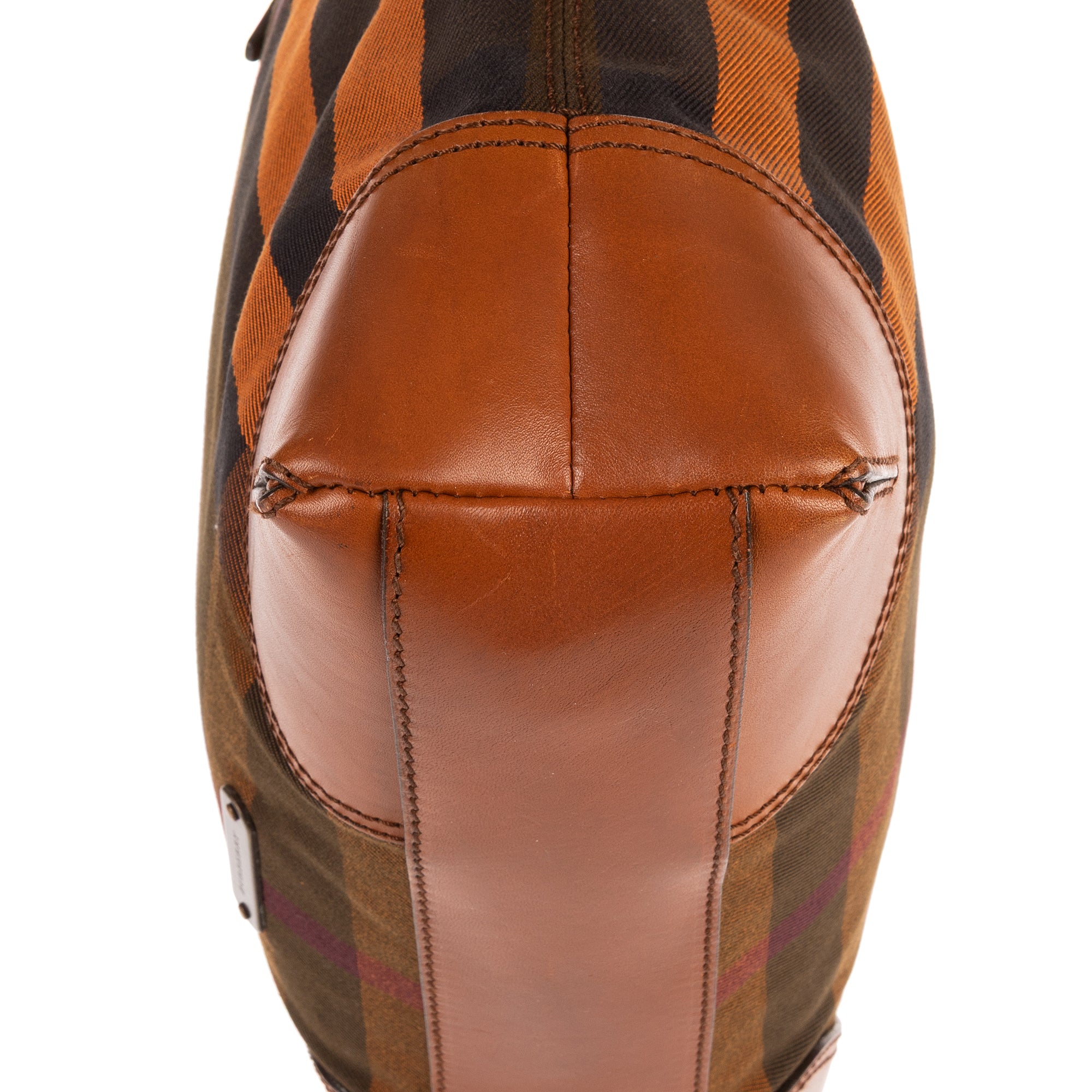Handbag Tote Caramel Brown Canvas with leather trim