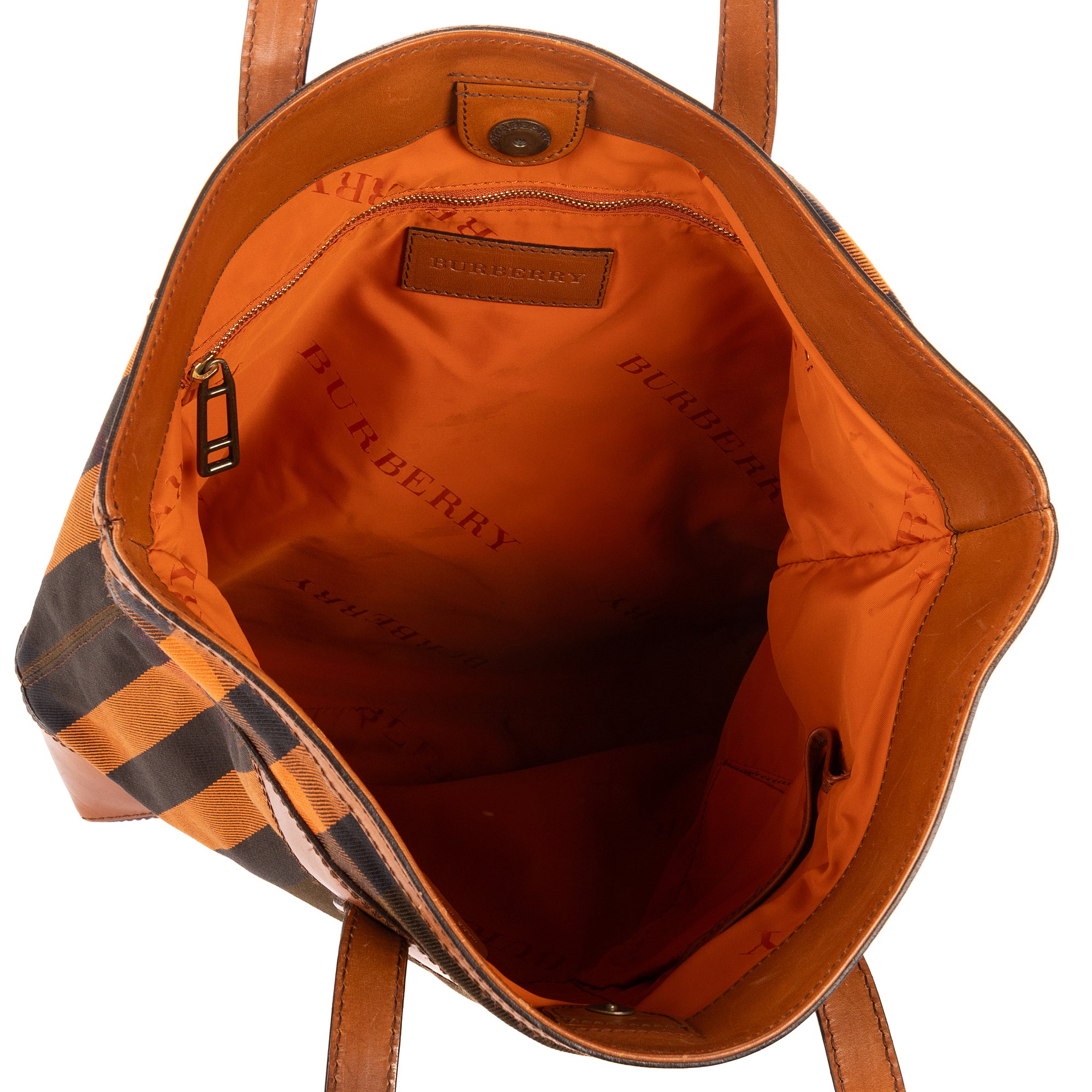 Handbag Tote Caramel Brown Canvas with leather trim
