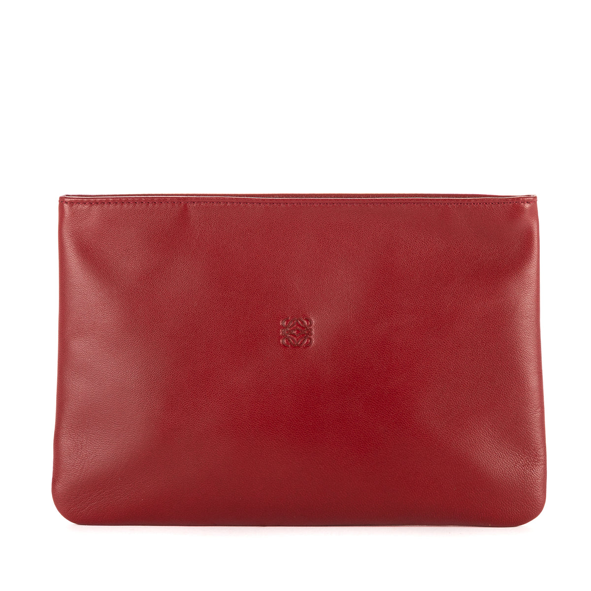 Clutch Anagram Logo Clutch Red Nappa Leather