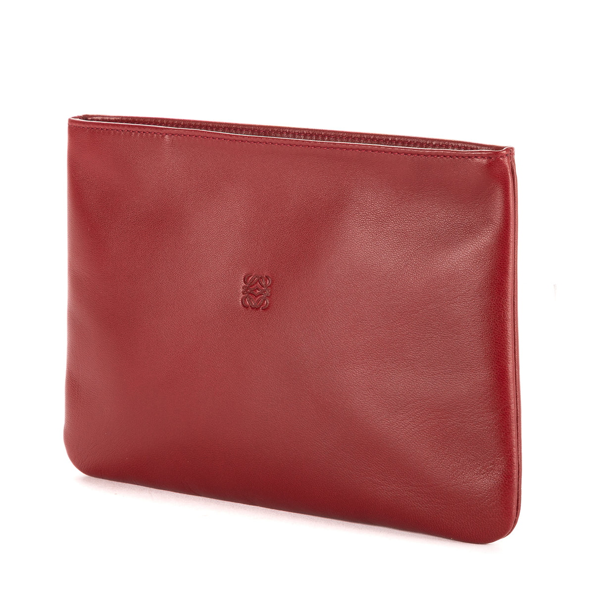 Clutch Anagram Logo Clutch Red Nappa Leather
