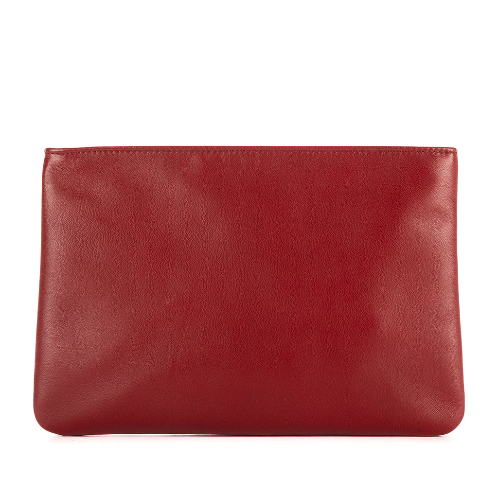 Clutch Anagram Logo Clutch Red Nappa Leather