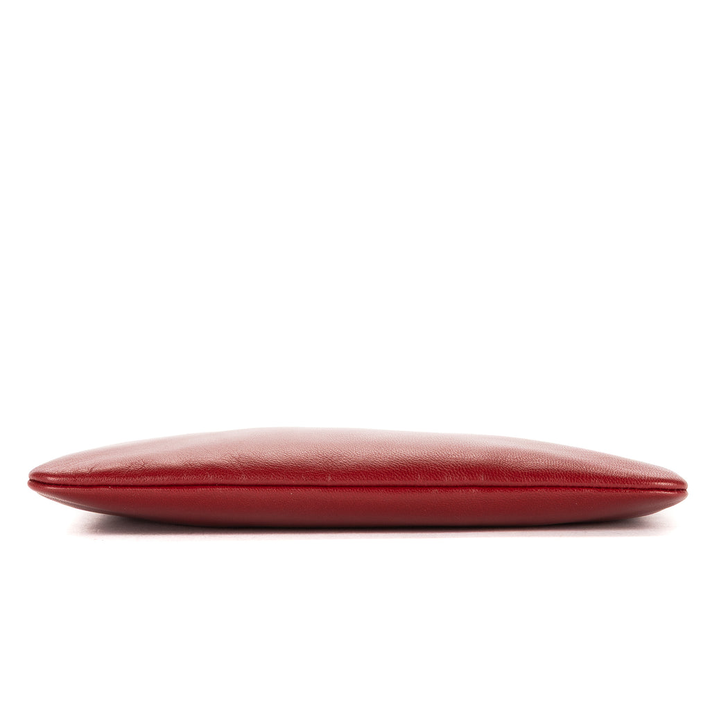 Clutch Anagram Logo Clutch Red Nappa Leather