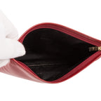 Clutch Anagram Logo Clutch Red Nappa Leather