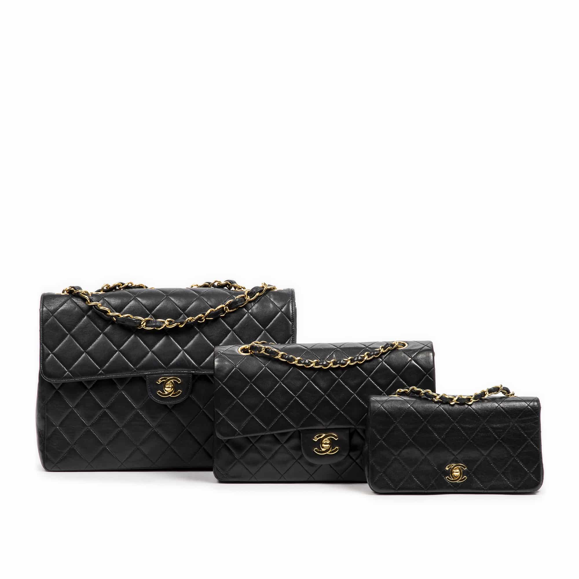 Timeless Chanel Vintage Black Quilted Jumbo Classic Flap 2.55