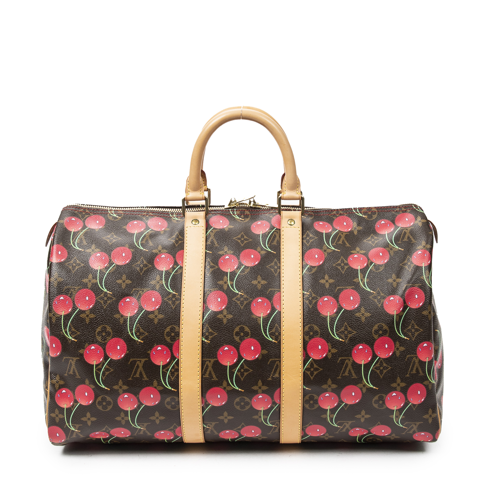 Louis Vuitton Takashi Murakumi Cerise Cherry Keepall 45 Travel Bag 