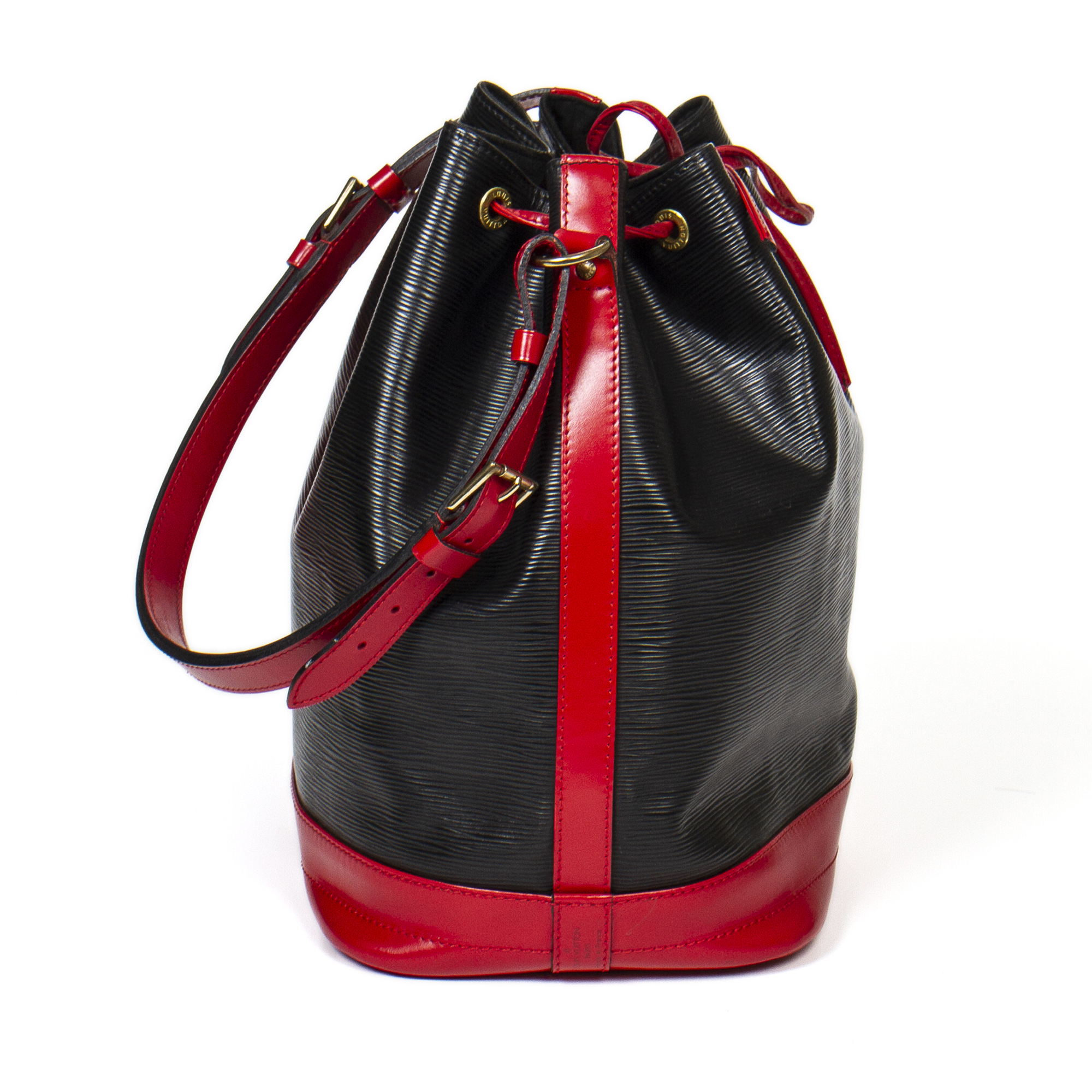 Black Louis Vuitton Epi Noe Bicolor Bucket Bag