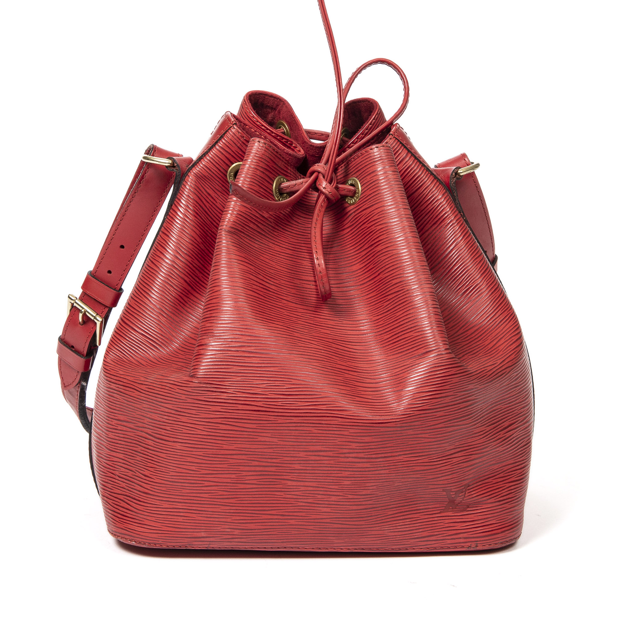 Red Louis Vuitton Epi Noe Bucket Bag