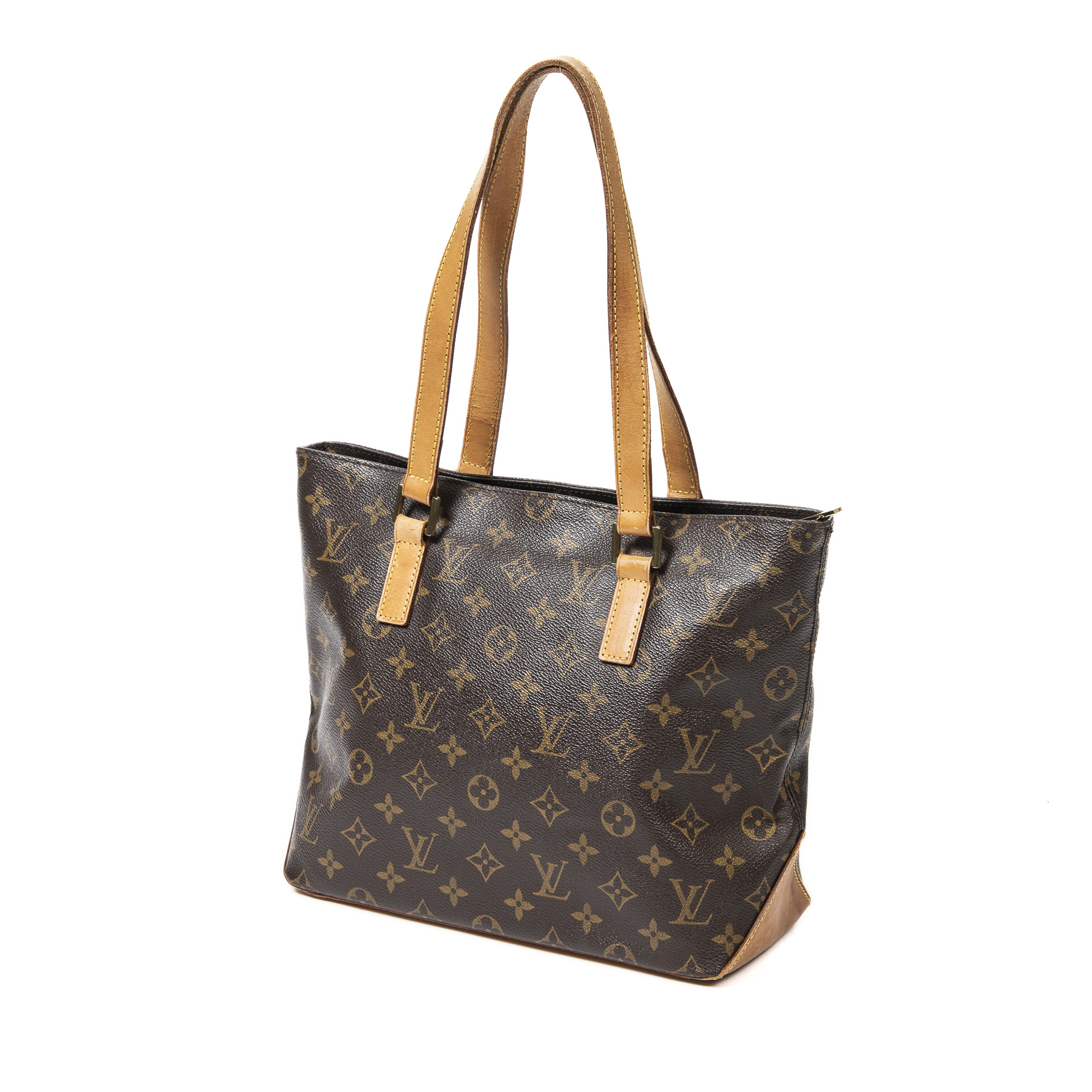 LOUIS VUITTON CABAS PIANO MONOGRAM CANVAS SHOULDER BAG BROWN