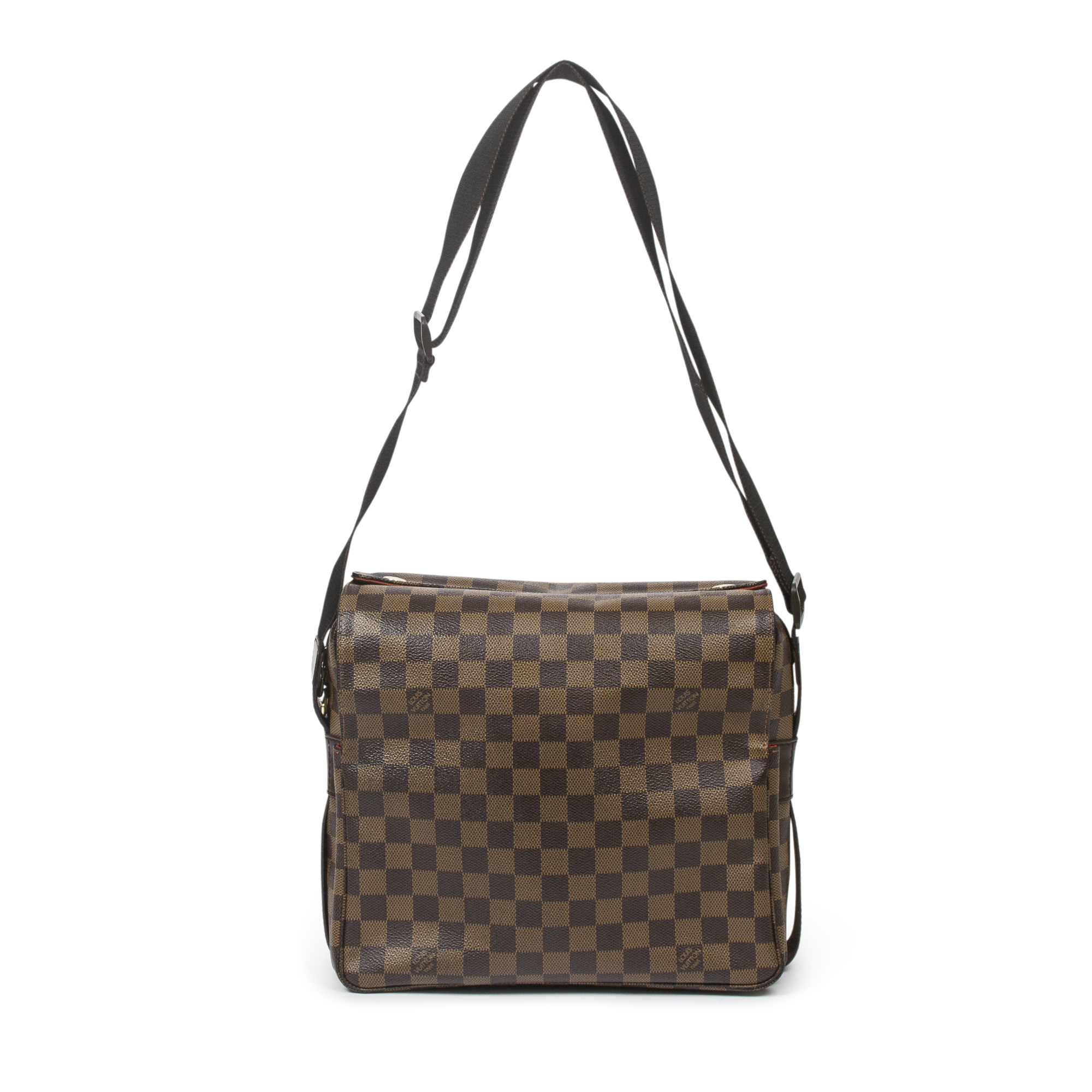 Louis+Vuitton+Naviglio+Shoulder+Bag+Brown+Leather for sale online