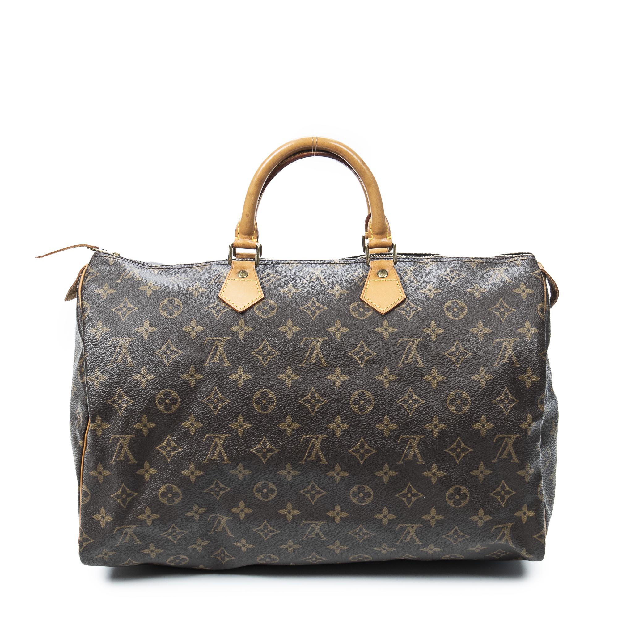 Louis Vuitton - Authenticated Speedy Bandoulière Handbag - Cloth Brown For Woman, Very Good Condition