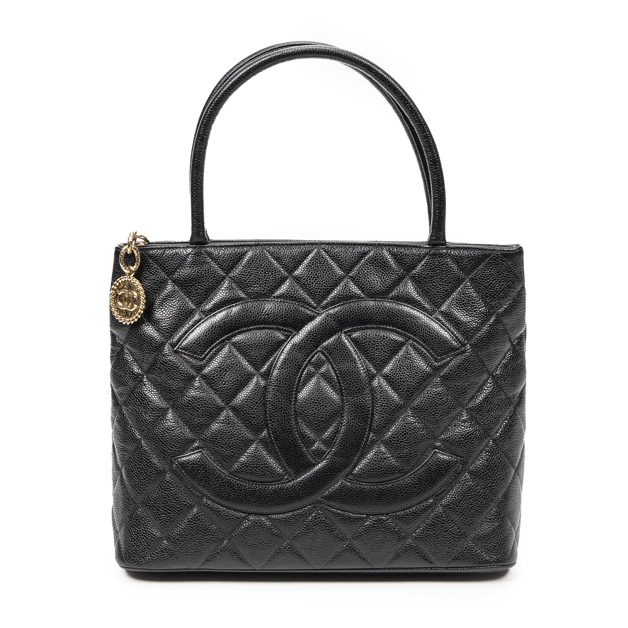 Chanel Red Quilted Caviar Leather CC Timeless Soft Tote Chanel