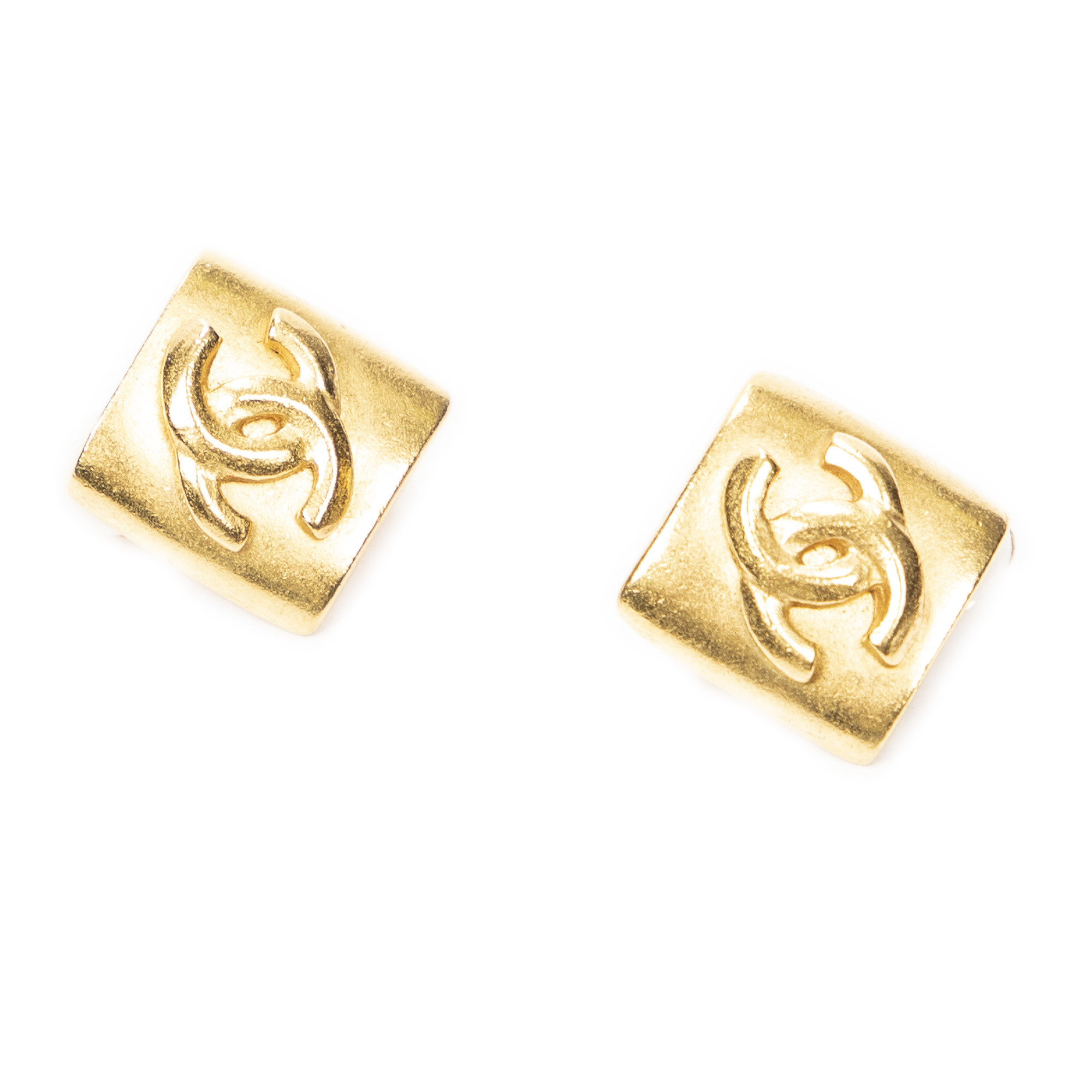 CC Logo Diamond Clip On Earrings