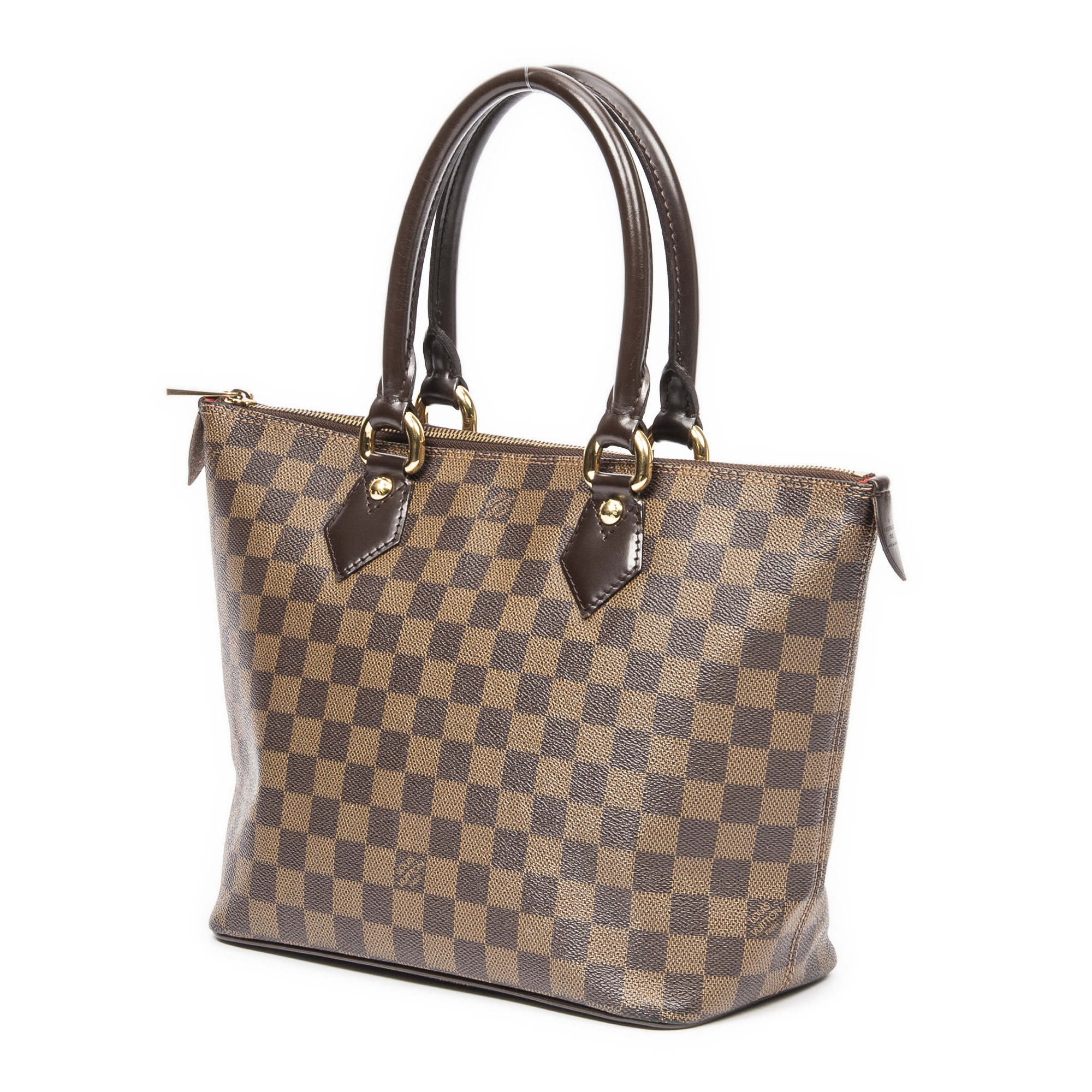 LOUIS VUITTON Saleya PM Damier Ebene Tote Shoulder Bag Brown