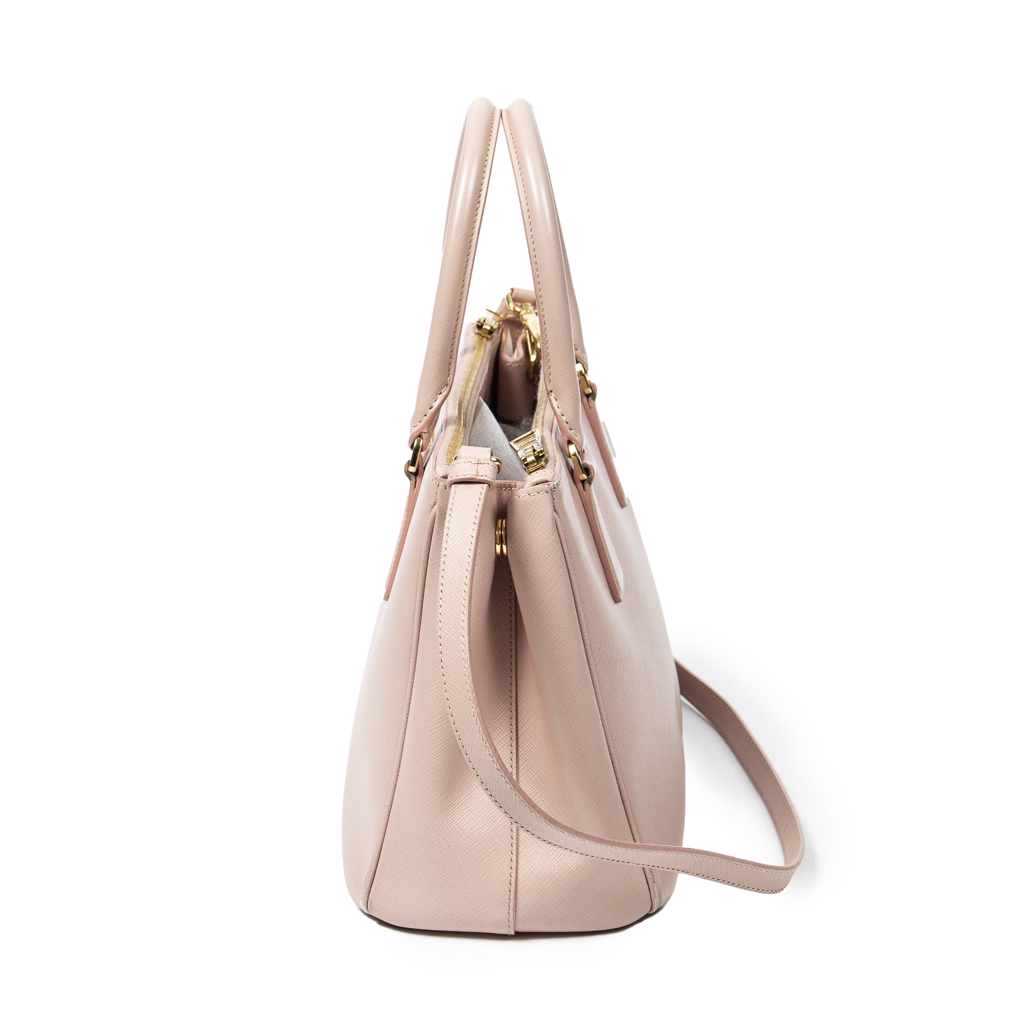 Prada Galleria Double-Zip Small Saffiano Leather Tote Bag