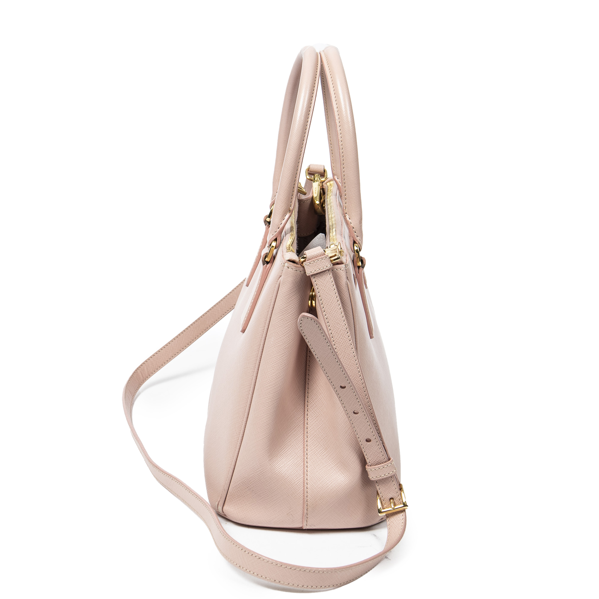 Prada Galleria Double-Zip Small Saffiano Leather Tote Bag