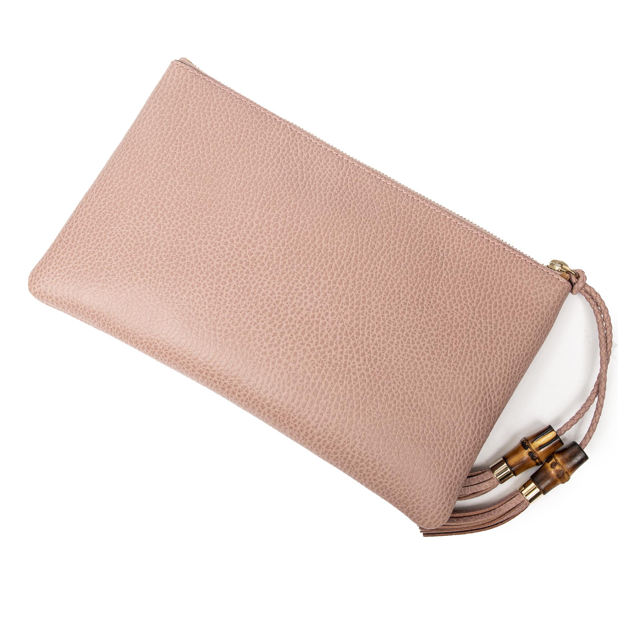 Bamboo Braided Tassel Zip Clutch BrandCo Paris