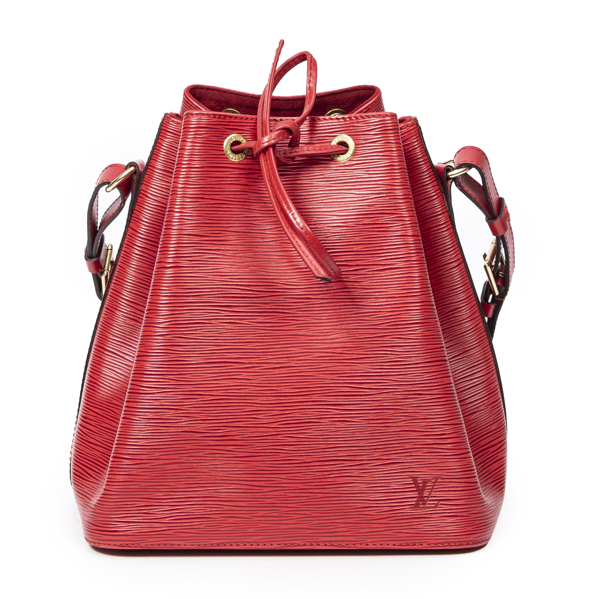 LOUIS VUITTON Red EPI Noe PM Bucket Bag