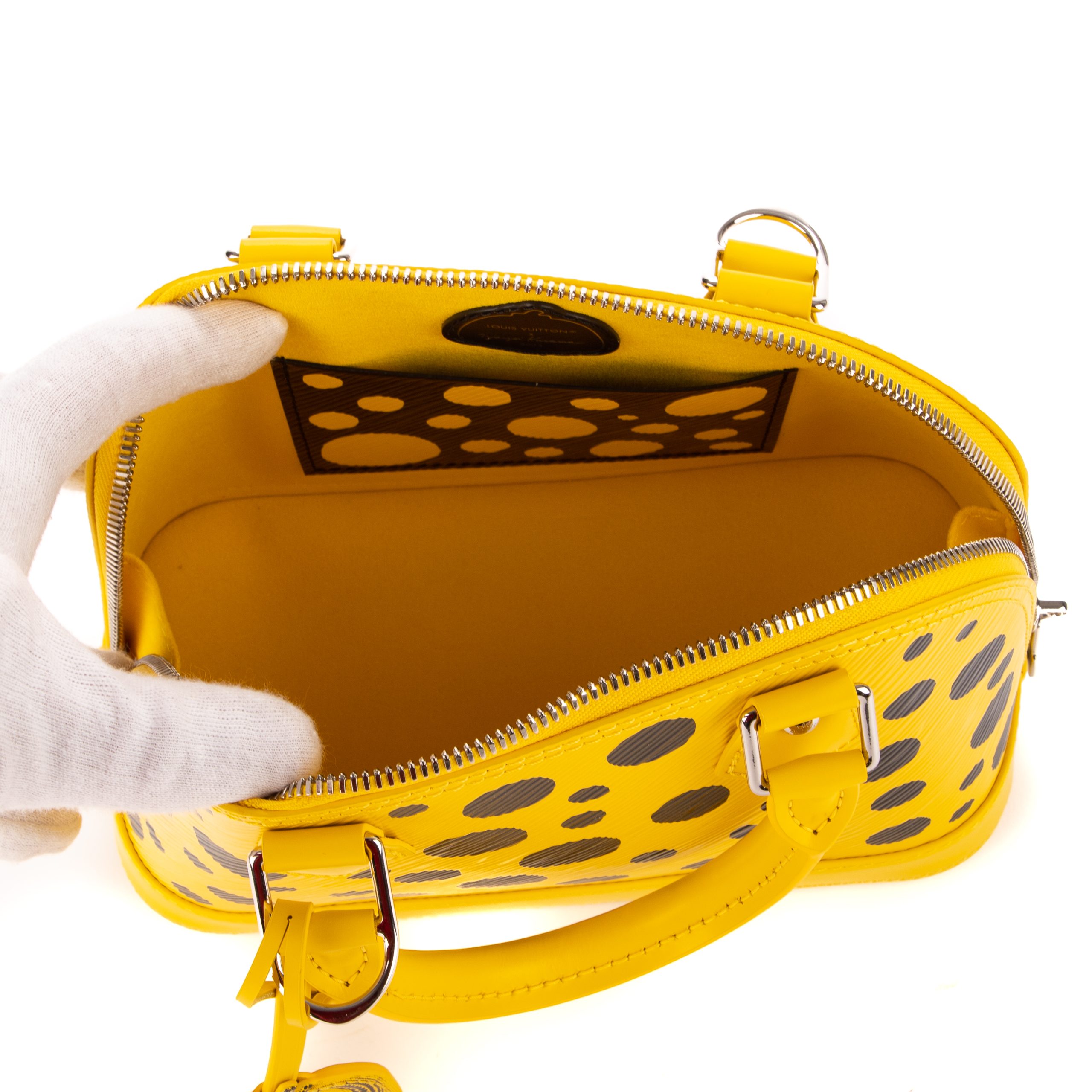 Louis Vuitton x Yayoi Kusama Alma BB Yellow/Black in Grained