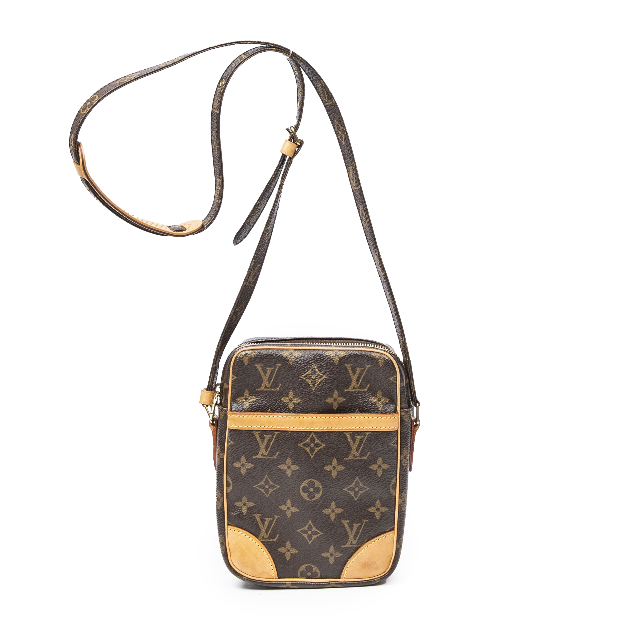 Louis Vuitton Danube 15 Monogram Canvas Crossbody Bag in Brown