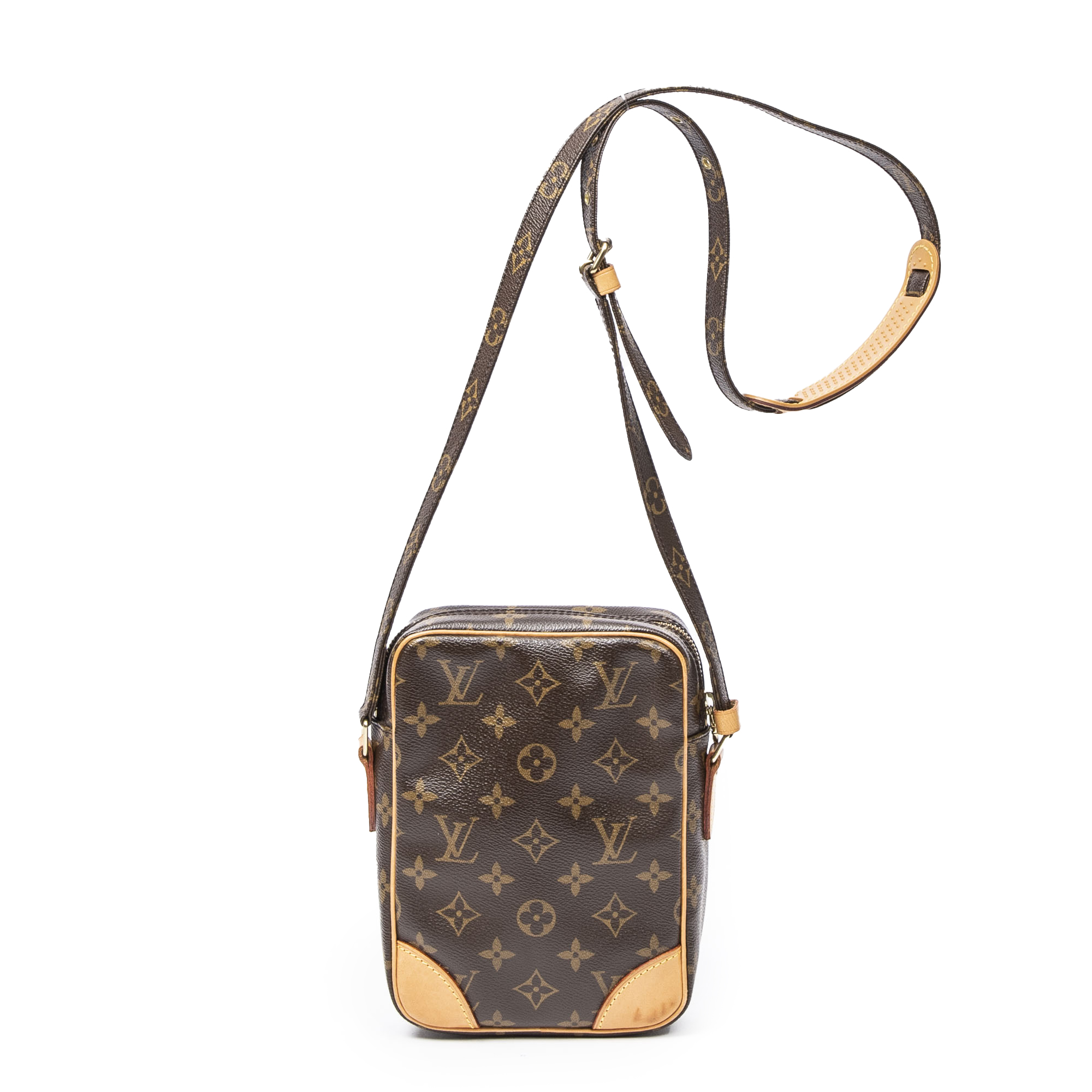 Louis Vuitton Danube 15 Monogram Canvas Crossbody Bag in Brown