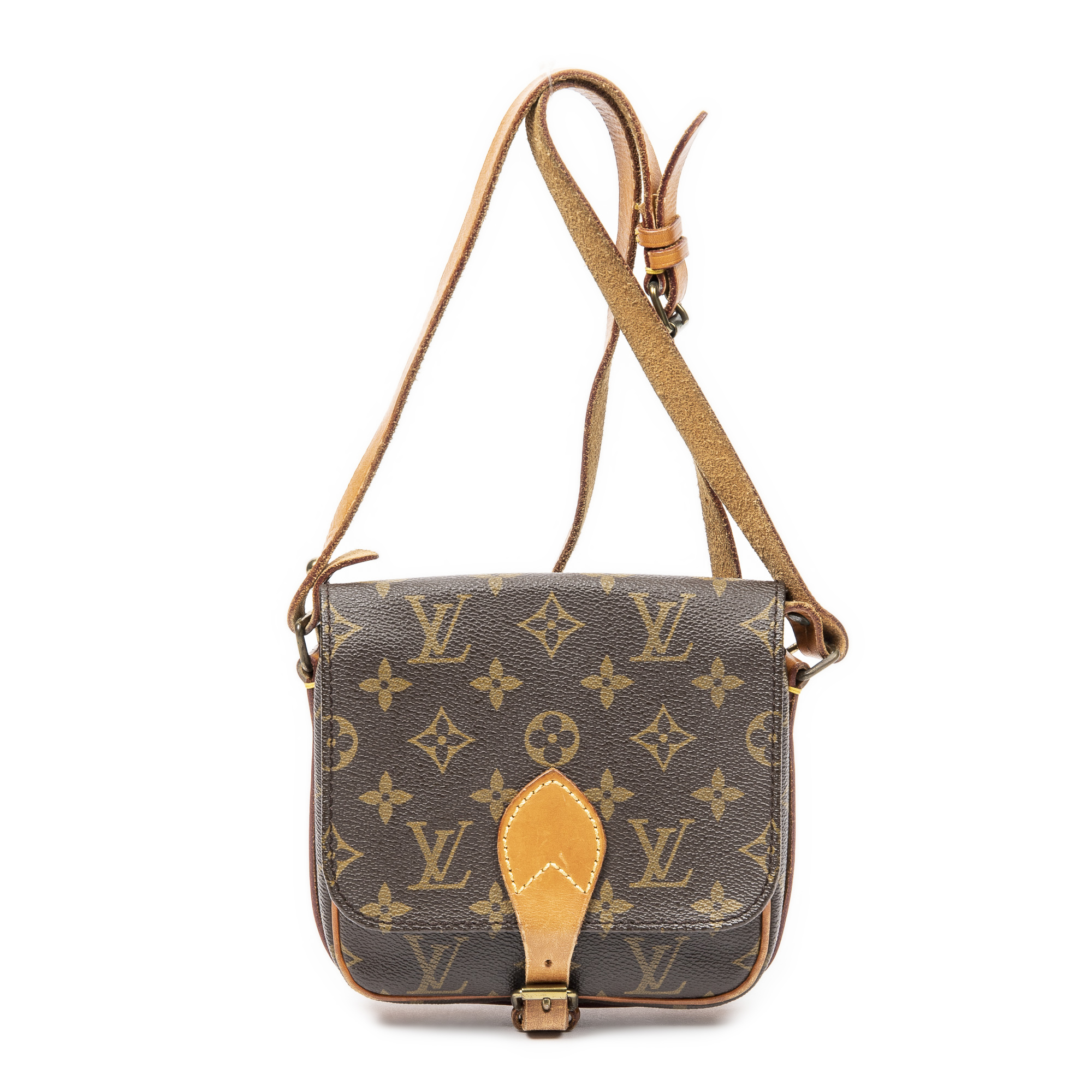 Cartouchiere Monogram Leather Cross Body Bag