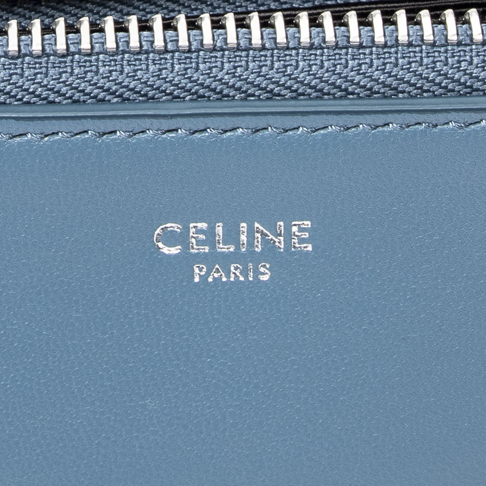 Celine Blue Smooth Leather Small Trio Crossbody Bag