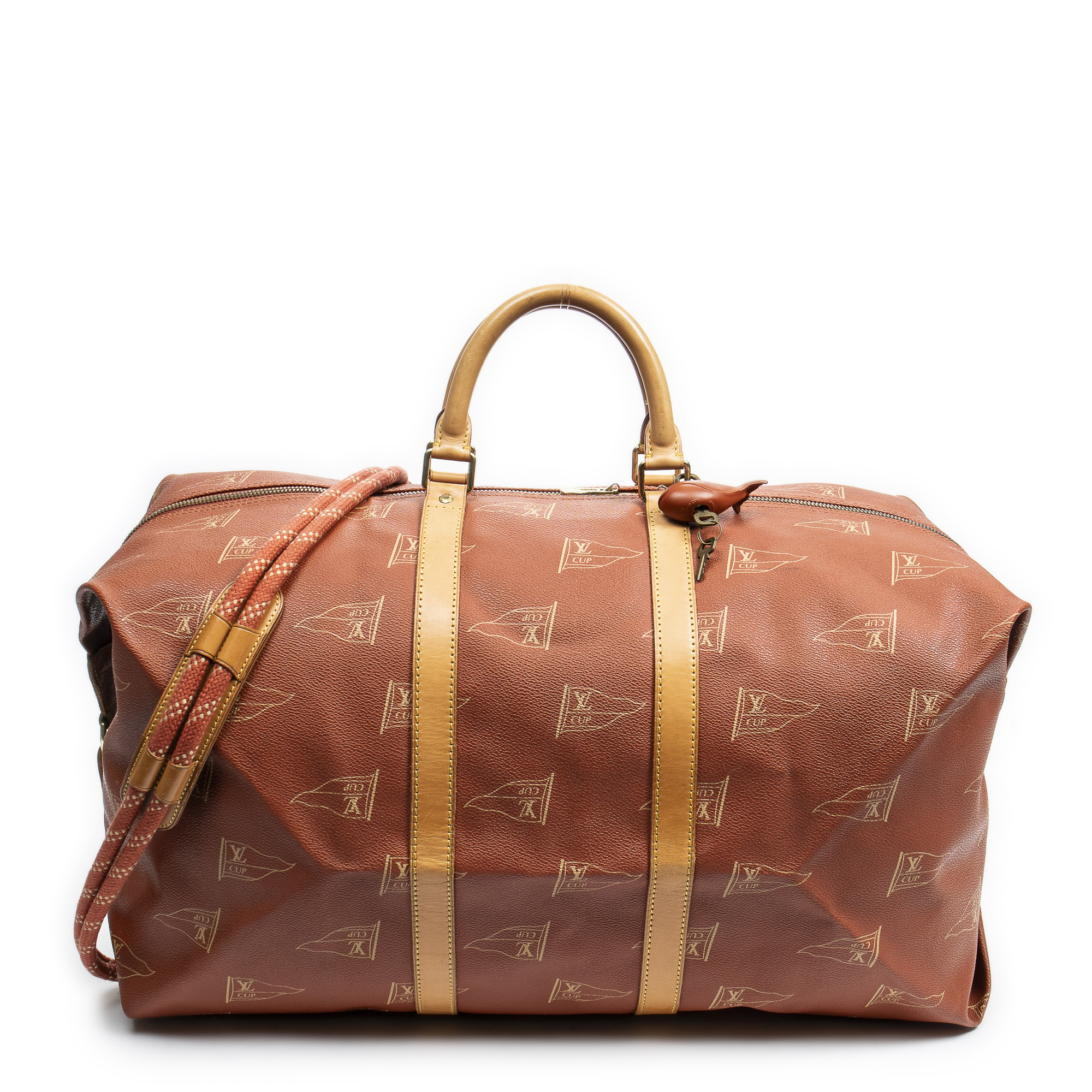 Louis Vuitton America's Cup Travel Bag in Red Monogram Canvas and