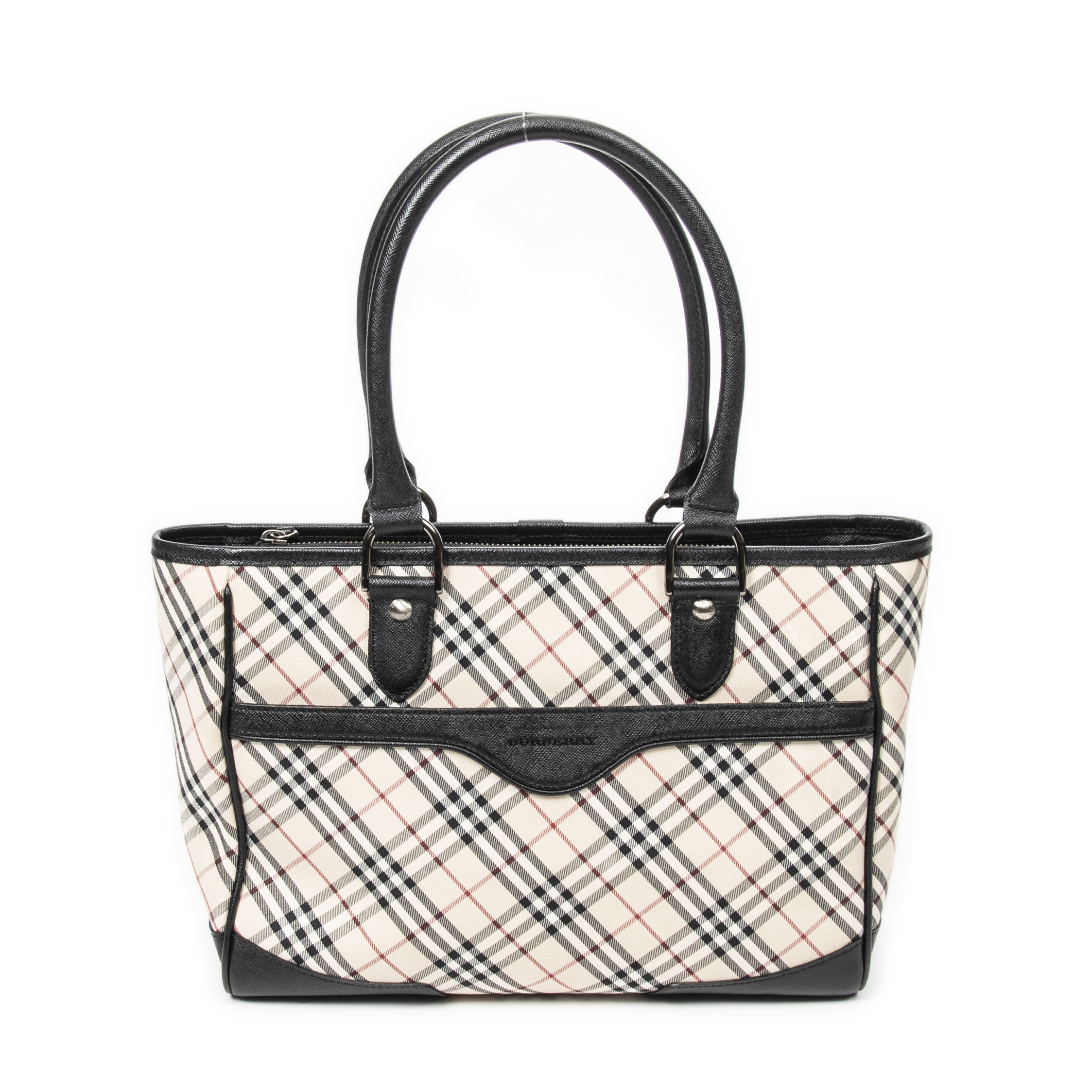 Burberry black and on sale white check handbag