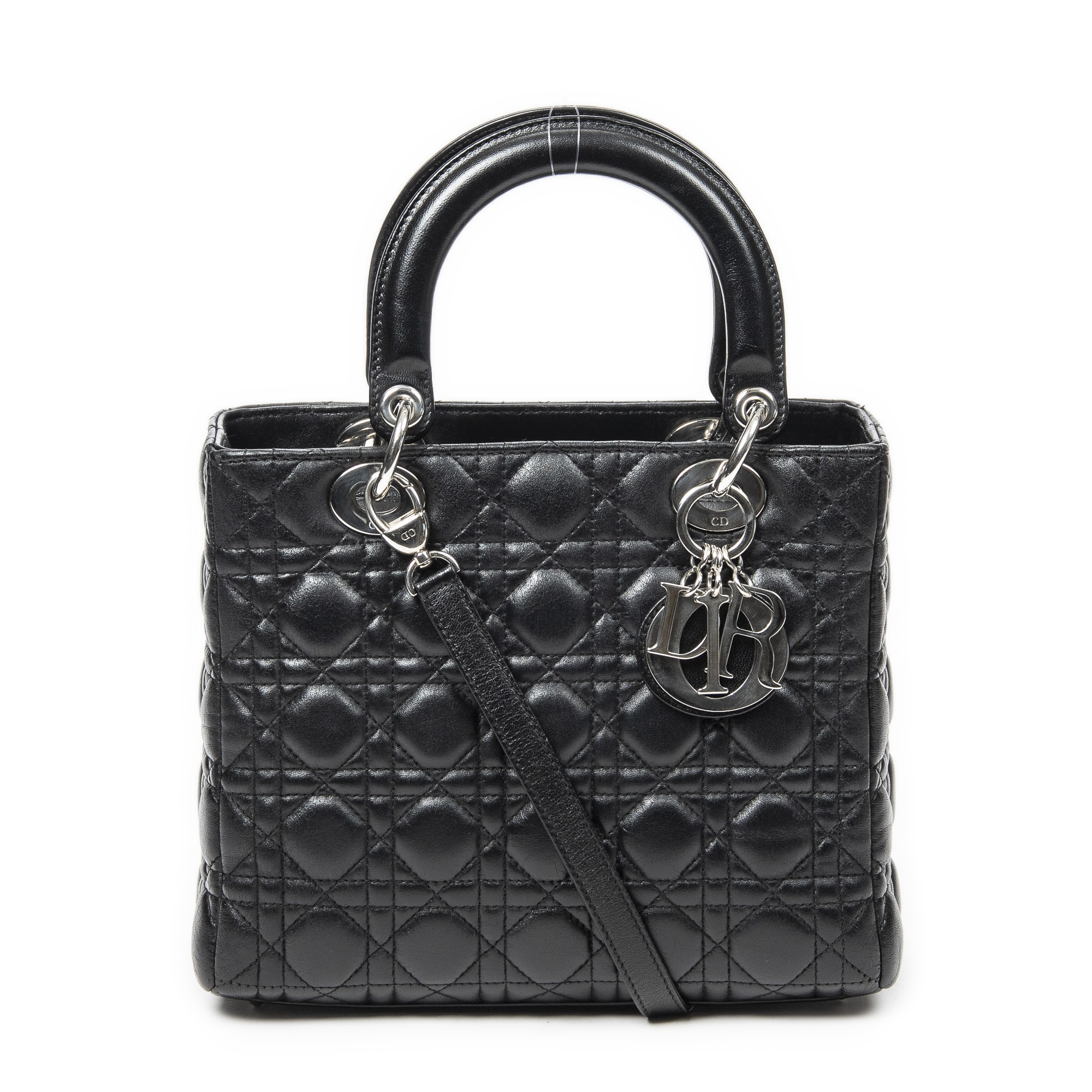 Dior Medium Lady Dior Zip en Noir Cuir d'agneau Cannage - BrandCo Paris